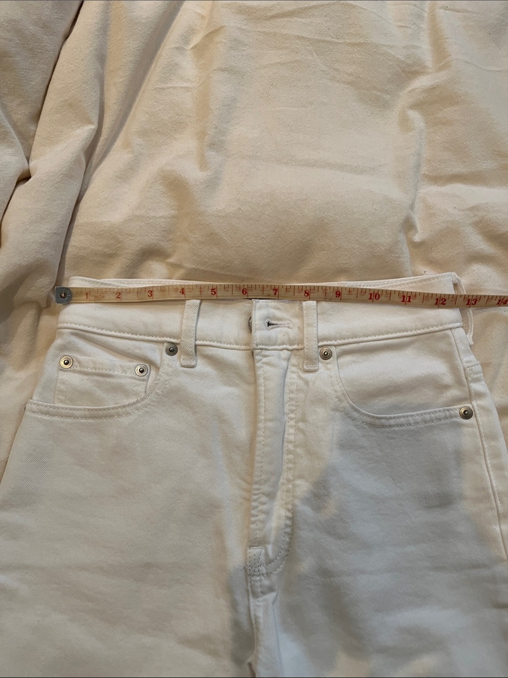 Everlane way high wide jeans white size 24 short crop